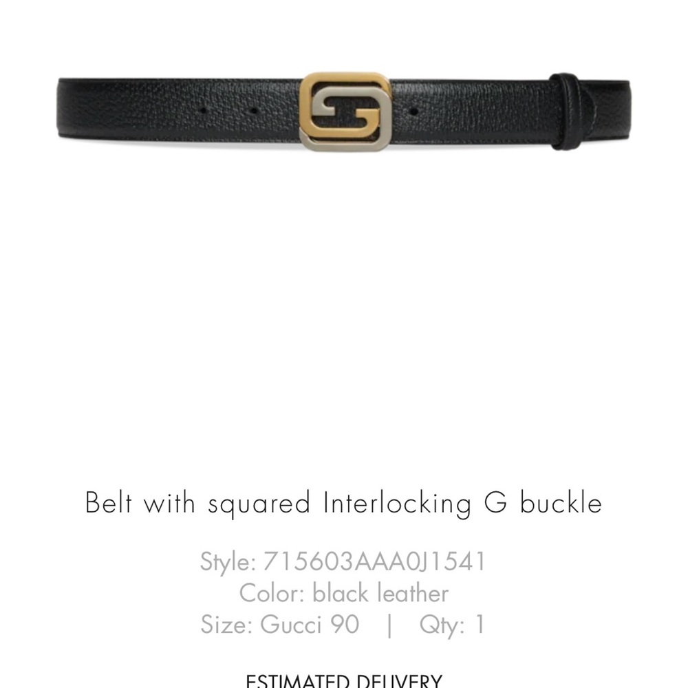 Gucci Black Leather Belt with Gold Buckle